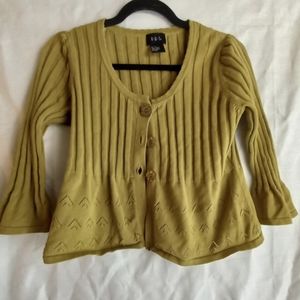Fairycore cropped olive green cardigan small